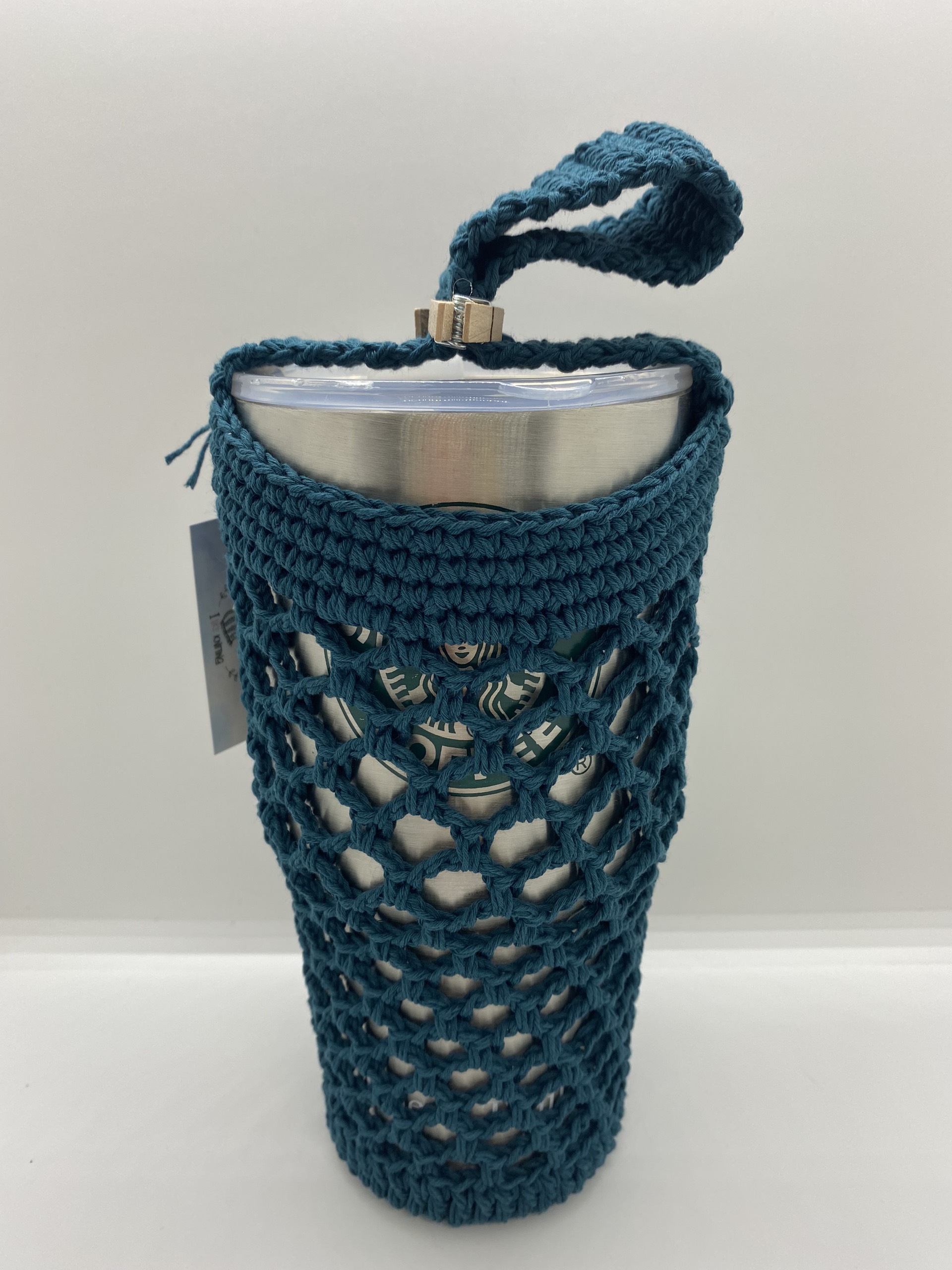 TÚI ĐỰNG LY GIỮ NHIỆT 700ML HANDMADE BẰNG SỢI DỆT, HOẠ TIẾT LƯỚI NHIỀU MÀU (SP KHÔNG GAO GỒM LY)