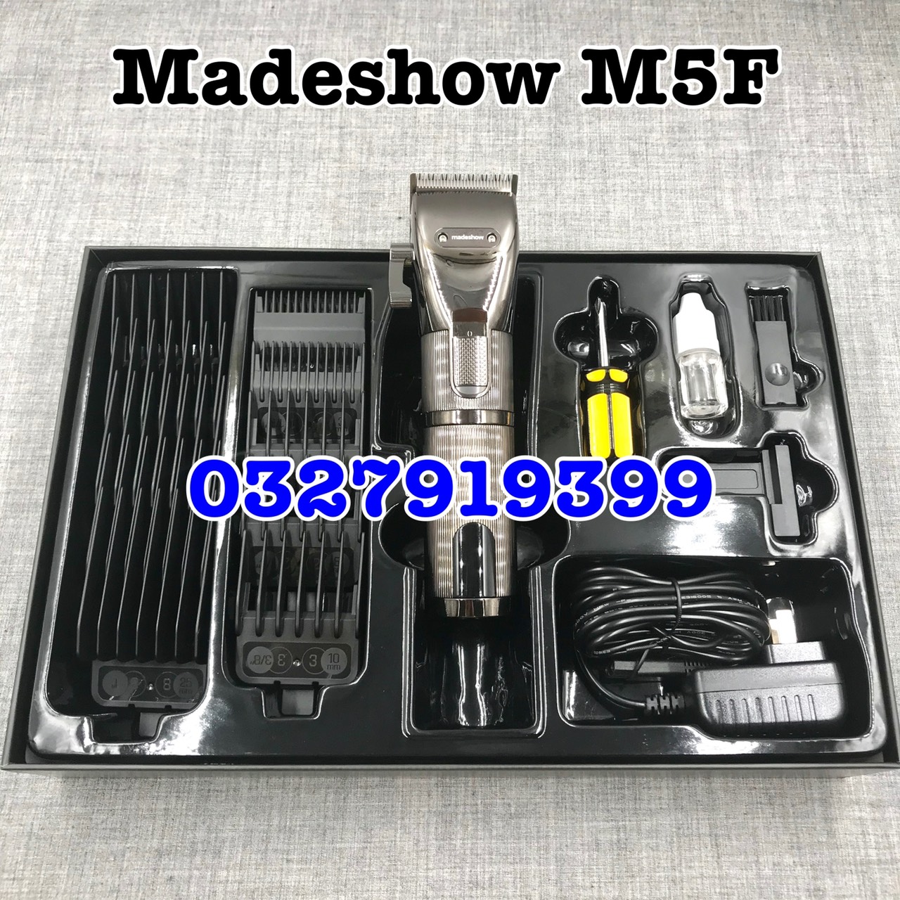 Madeshow Tông đơ cắt tóc M5F cao cấp - Máy cắt tóc chuyên nghiệp với lưỡi titanium sắc bén & pin 3200mAh