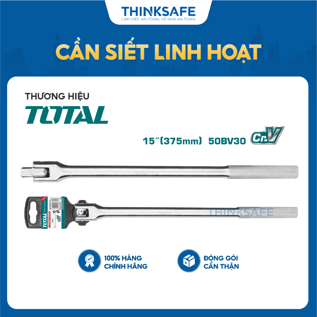 Cần siết lực linh hoạt 1/2 inch total thtfx12151 chiều dài 375mm chất liệu 50bv30 cờ lê lực total chính hãng - thinksafe