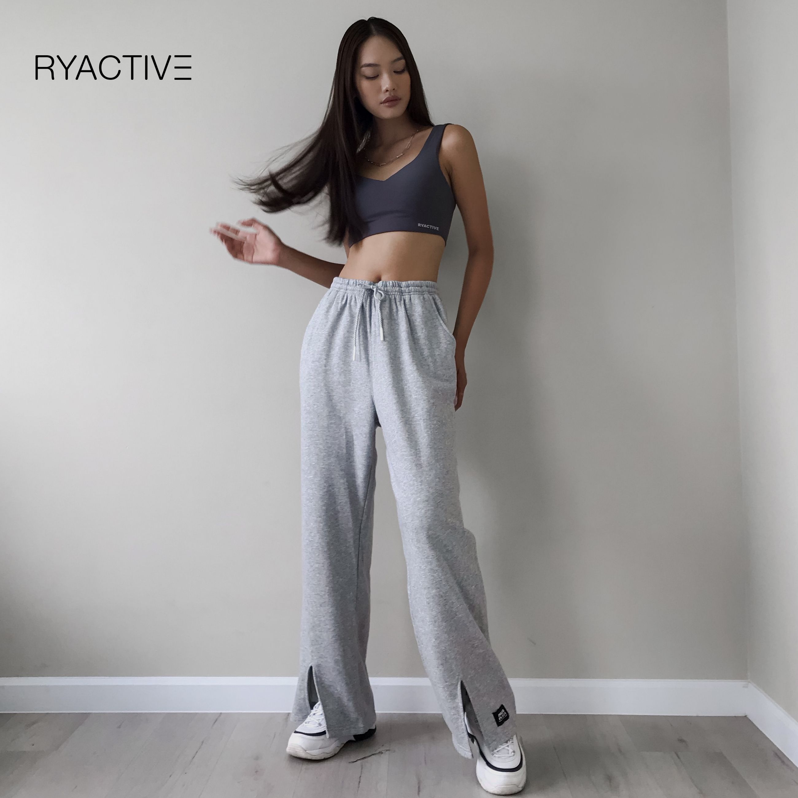 Quần nữ ống rộng RYACTIVE - RYA Loose Pant Light grey