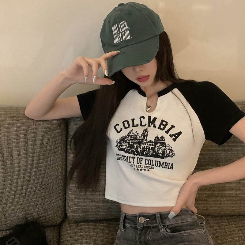 Áo Croptop COLOMBIA Cổ giọt lệ