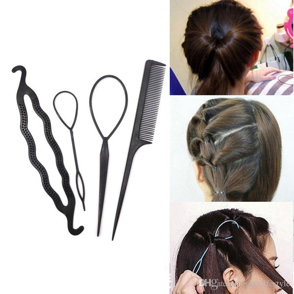 Dụng Cụ Làm Tóc Đa Năng Bộ 4 Món Làm Nhiều kiểu tóc