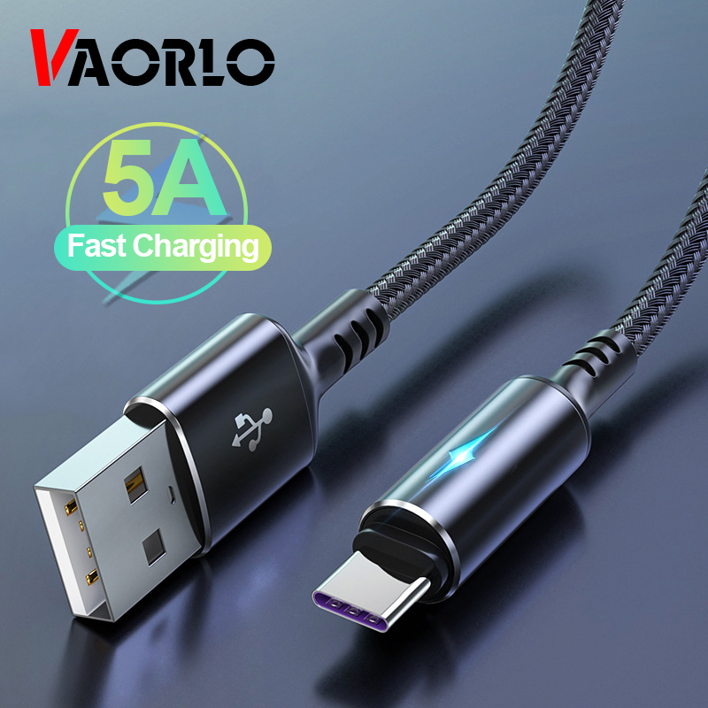 VAORLO 5A USB Charging Cable Phone Charging Cord Micro USB/Lightning/Type C Cable  Charger Cord Compatible With infinix Xiaomi Iphone Cable Quick Charge Phone Accessories USB C Fast Charge Cable