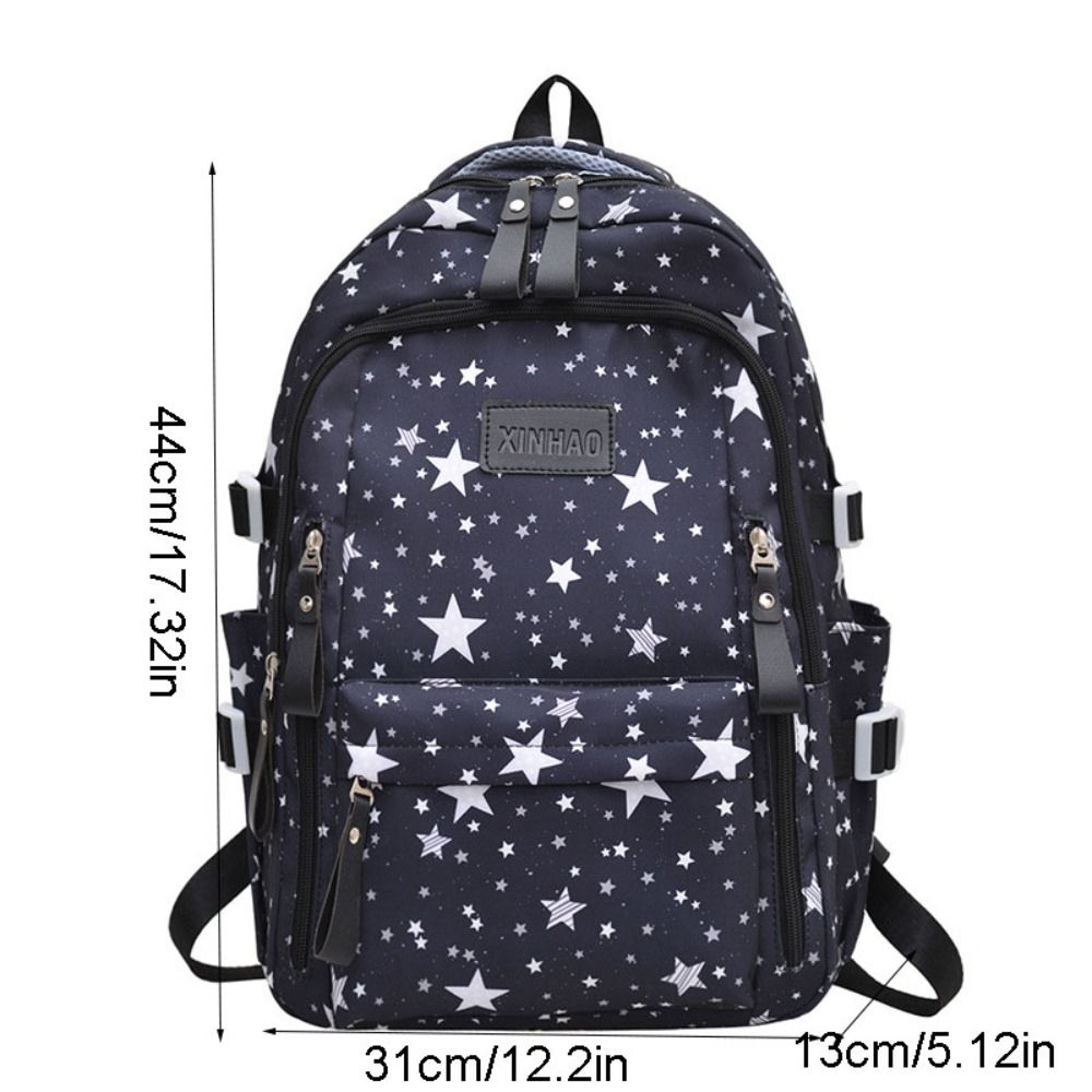 Star Spring Backpack Portable Print Star Backpack Lightweight College Style Nylon Backpack ...
