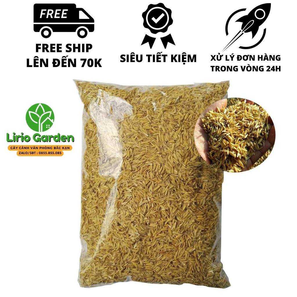 1kg vỏ trấu khô dùng để trộn đất, trồng rau, hoa kiểng