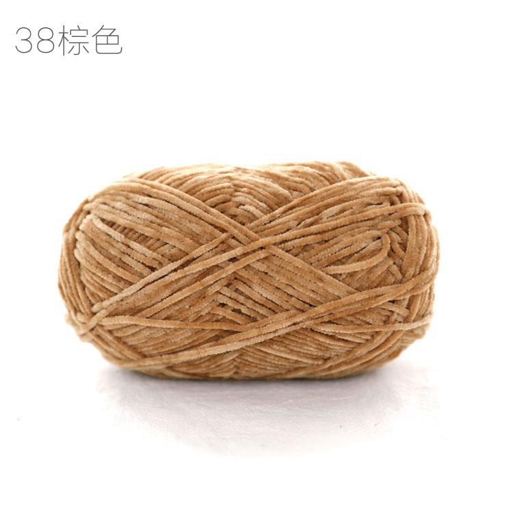 Cuộn len nhung mini 2mm chenille, len nhung baby cuộn 40gr dùng móc thú bông, áo len
