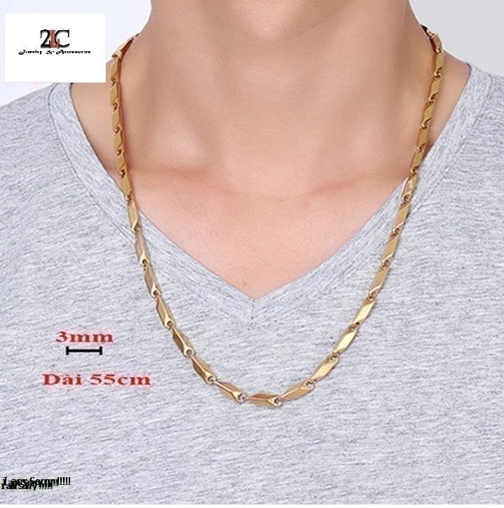[HCM]Dây Chuyền Nam Hỏa Tiển Mạ Vàng 3mm Vòng Cổ Nam Đẹp