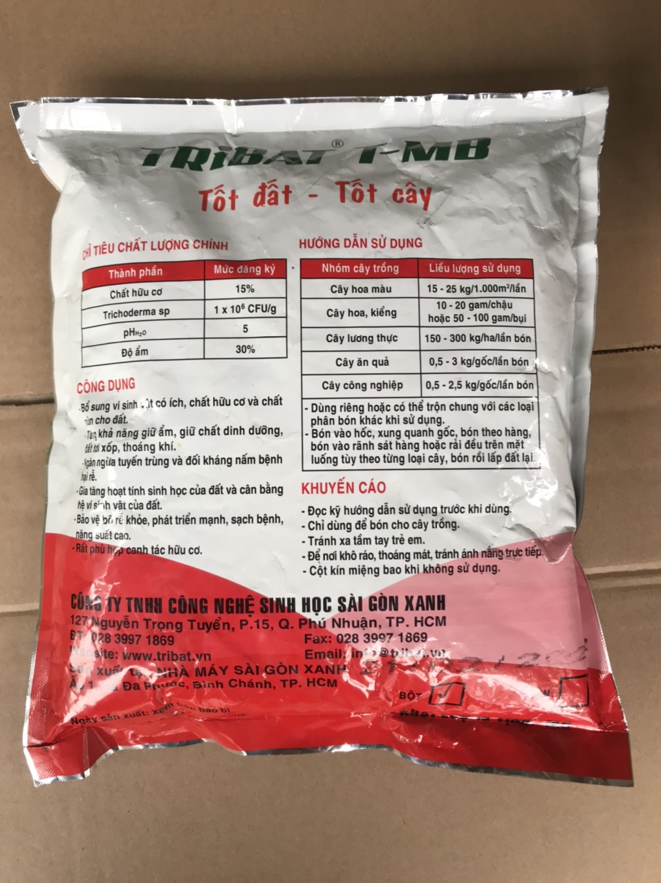 Phân hữu cơ vi sinh Tribat Bột gói 1kg