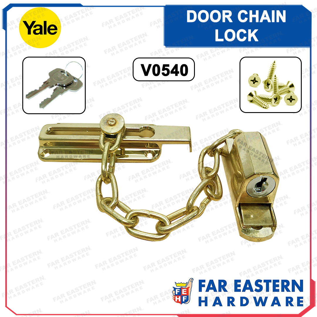 YALE Security Door Chain Lock with Key Brass V0540 Lazada PH