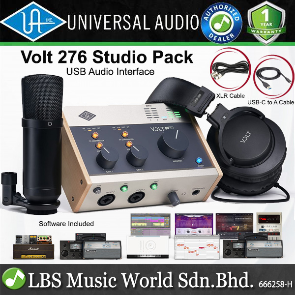 Universal Audio Volt 276 Studio Pack USB C Audio Interface With