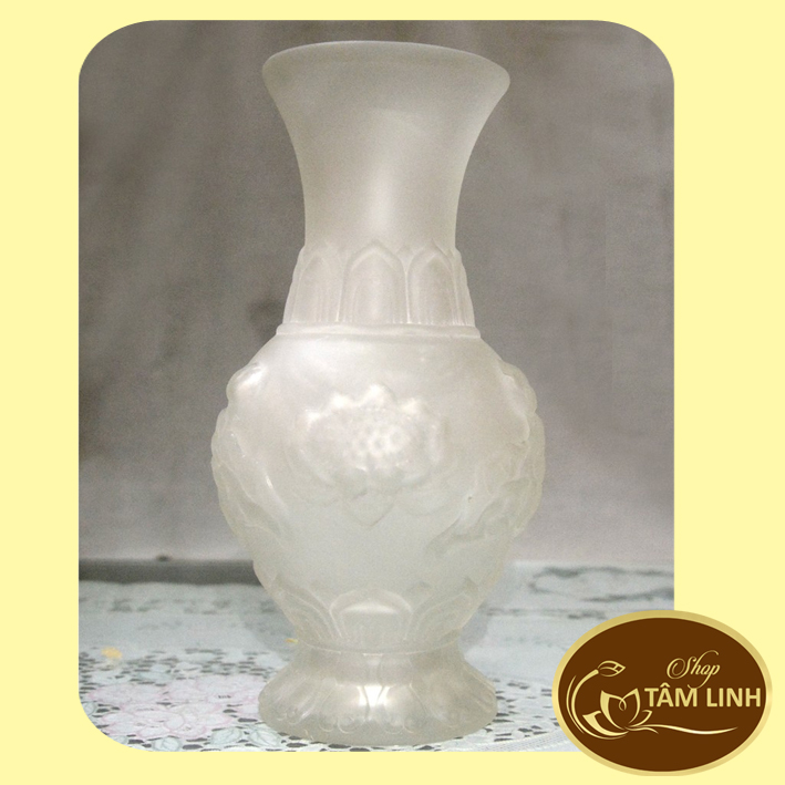 Bình Hoa Thờ Cúng Lưu Ly Trắng - Nhiều Sise
