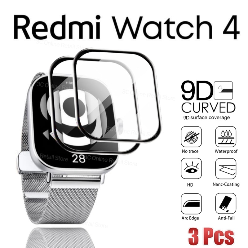 Soft FibreGlass Protective Film For Xiaomi Redmi Watch 4 Smart watch Full Cover Screen Protector Redmi Watch4