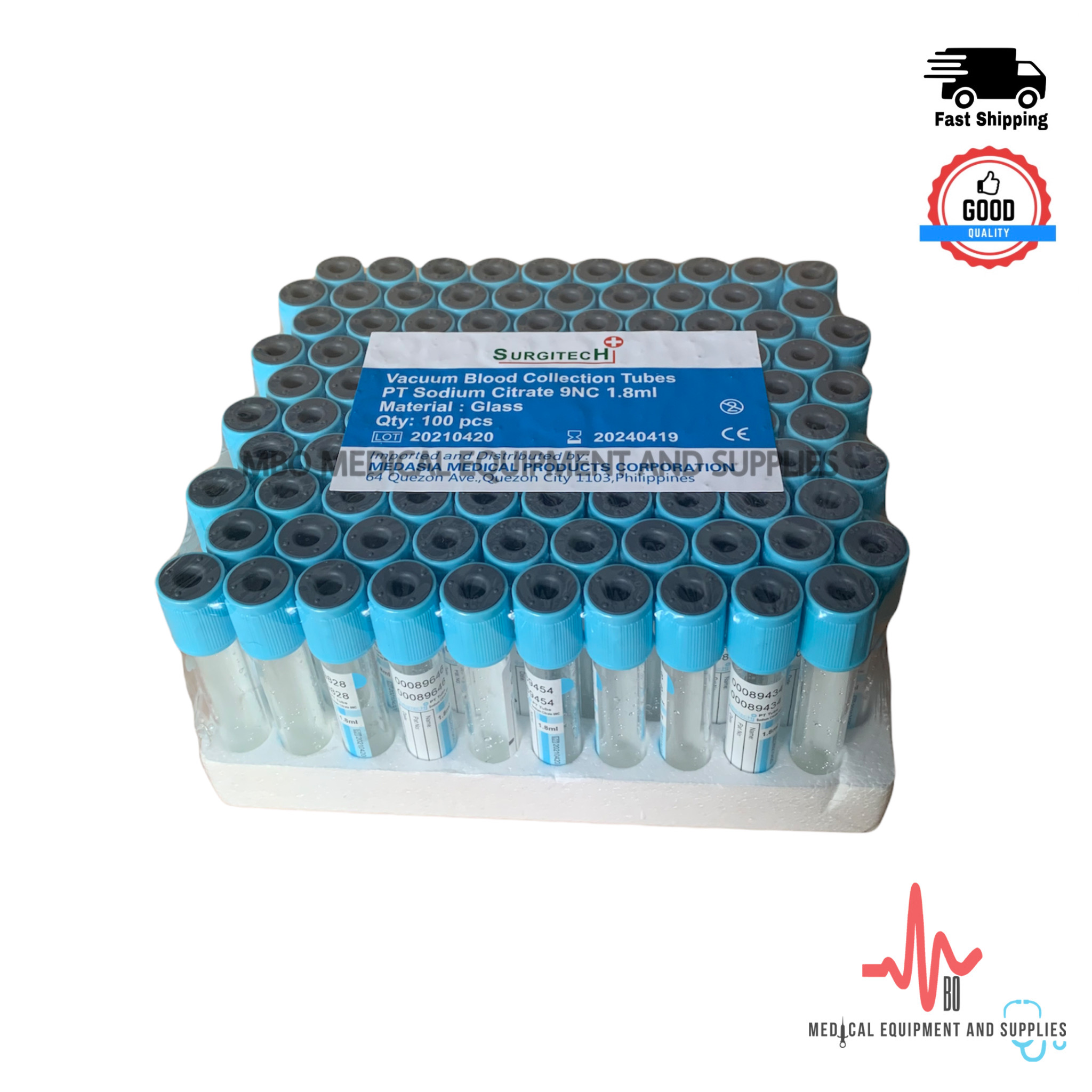 Blue Top Blood Collection Tube 1.8ml (100pcs/tray) Lazada PH