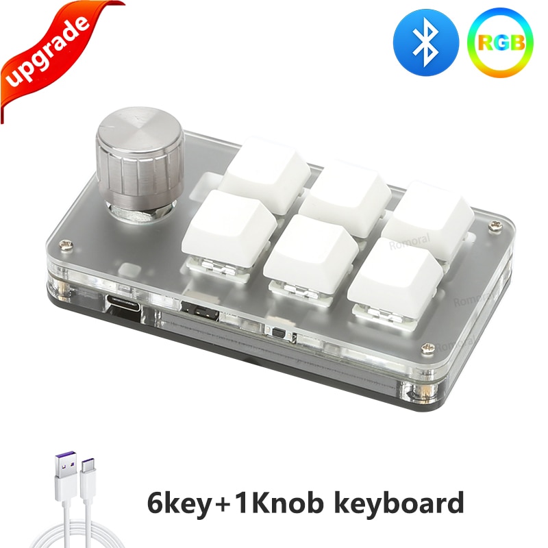 RGB Custom Macro Keyboard Bluetooth 2.4G Receiver USB 3 Mode Programming Game Photoshop Hotswap Mechanical Shortcut Keypad