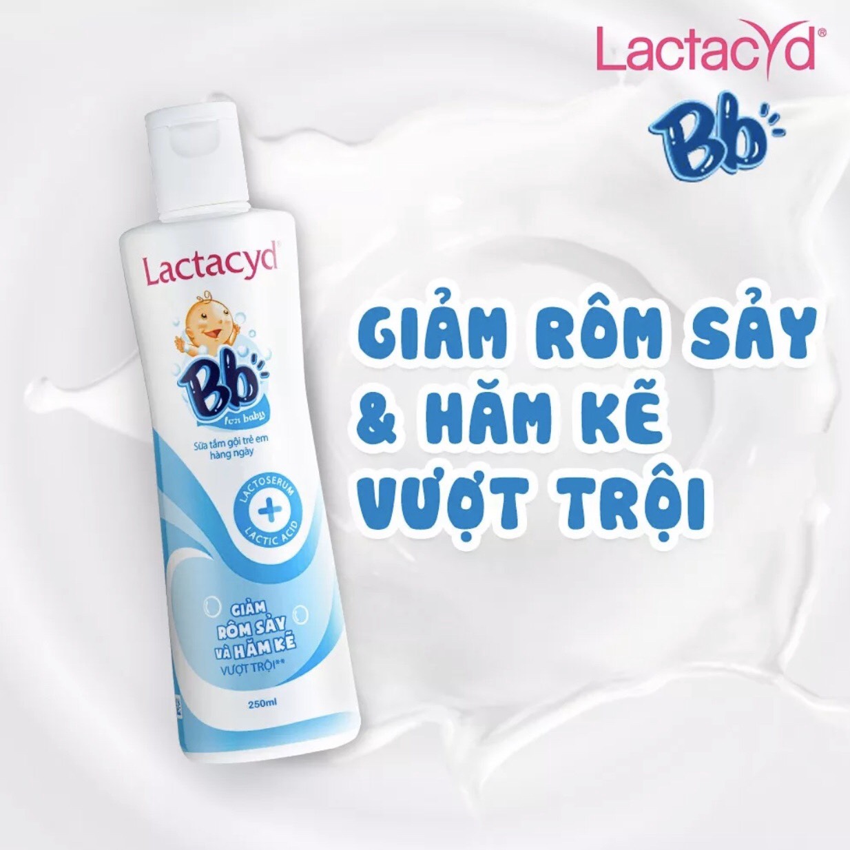 (Chính hãng) Lactacyd cho bé giảm rôm sảy và hăm kẽ 250ml