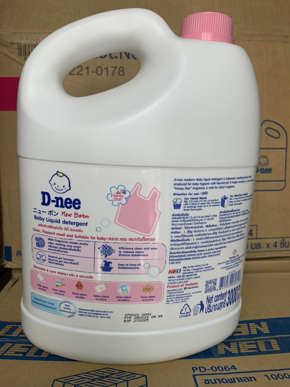 Nước Giặt Xả Dnee 3 Lít Thái 2 in 1 (MÀU XANH/HỒNG/TÍM )