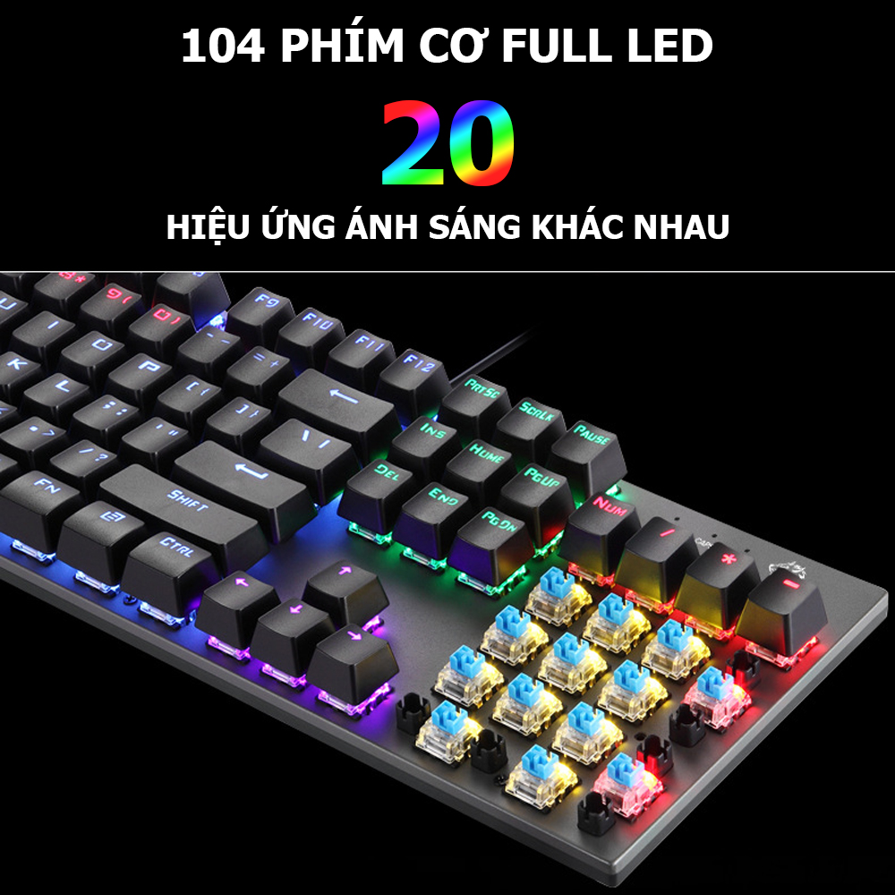 Bàn Phím Cơ POERMAX K1 Blue Switch Có Dây
