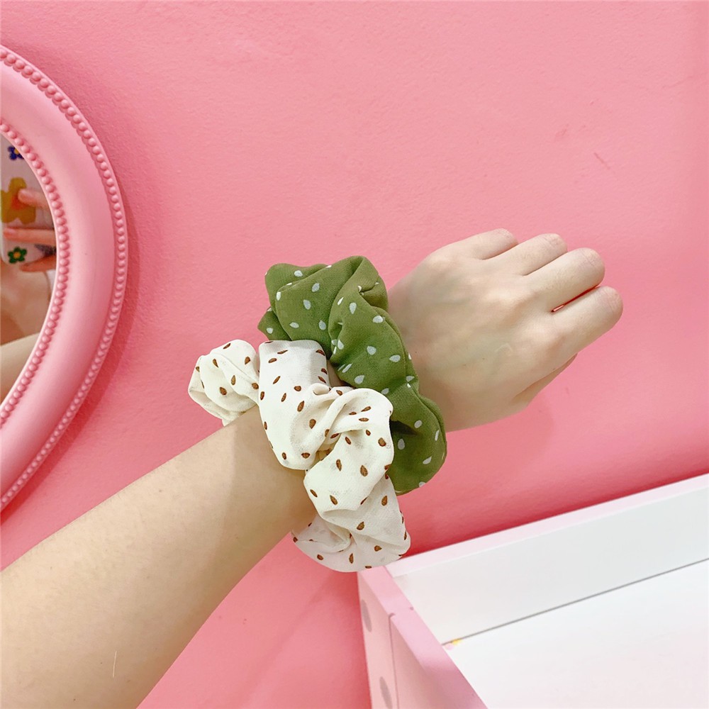 Dây buộc tóc, cột tóc scrunchies hoa quả chấm bi dễ thương Alala