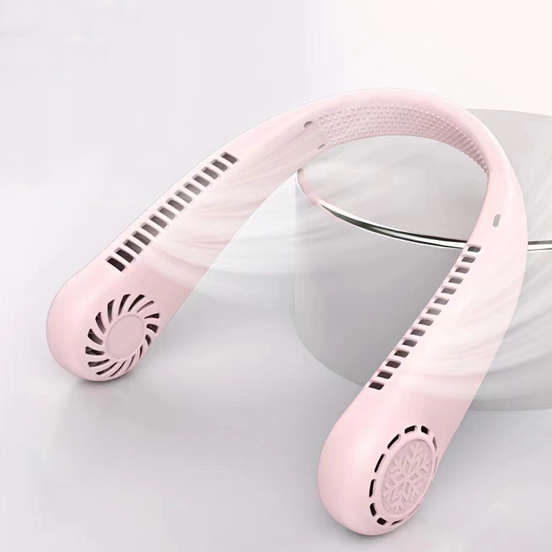 KUDIXIONG Lazy hanging neck fan portable silent super long battery life rechargeable five-speed digital display bladeless hanging neck fan