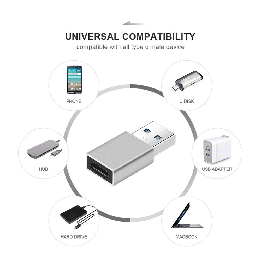 JACK CẮM CHUYỂN ĐỔI OTG TỪ TYPE-C SANG USB ( TRẮNG )