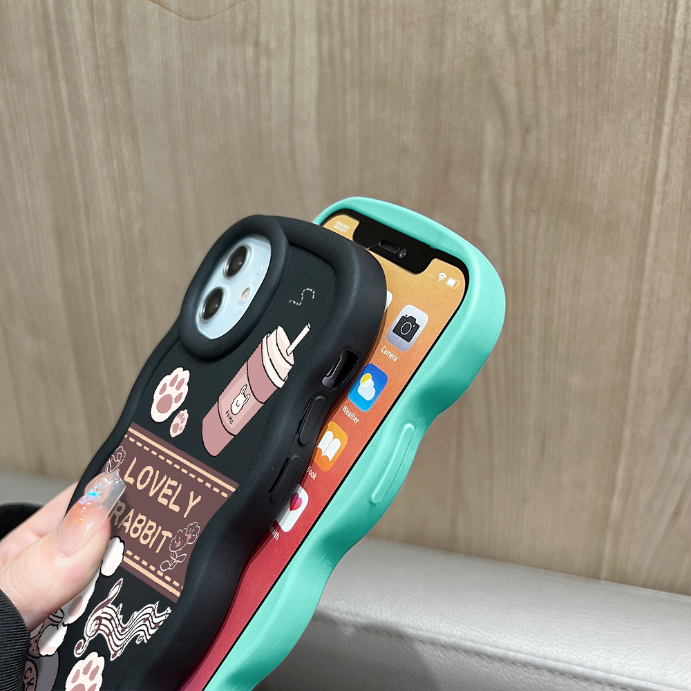 Hontinga for Redmi Note 13 12 11 10 9 Pro 4G Note 13 Pro Plus Xiaomi Poco M2 Pro Back Cover Music Rabbit Luxury Phone Cover Soft Silicone Macaron Wave Mobile Case. 