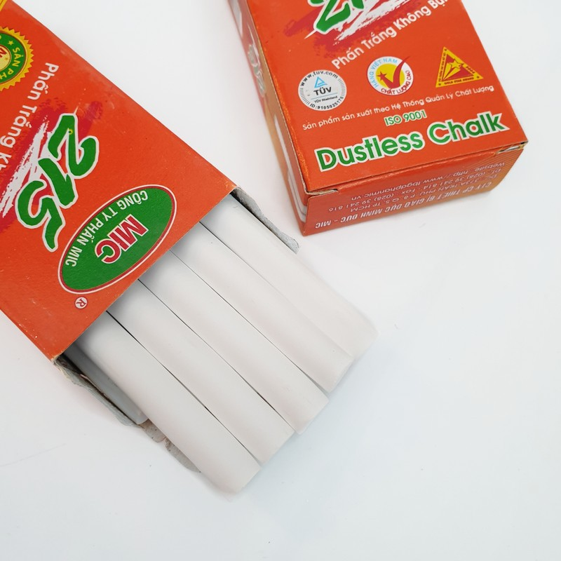Phấn mic không bụi trắng , màu - hộp 10 viên