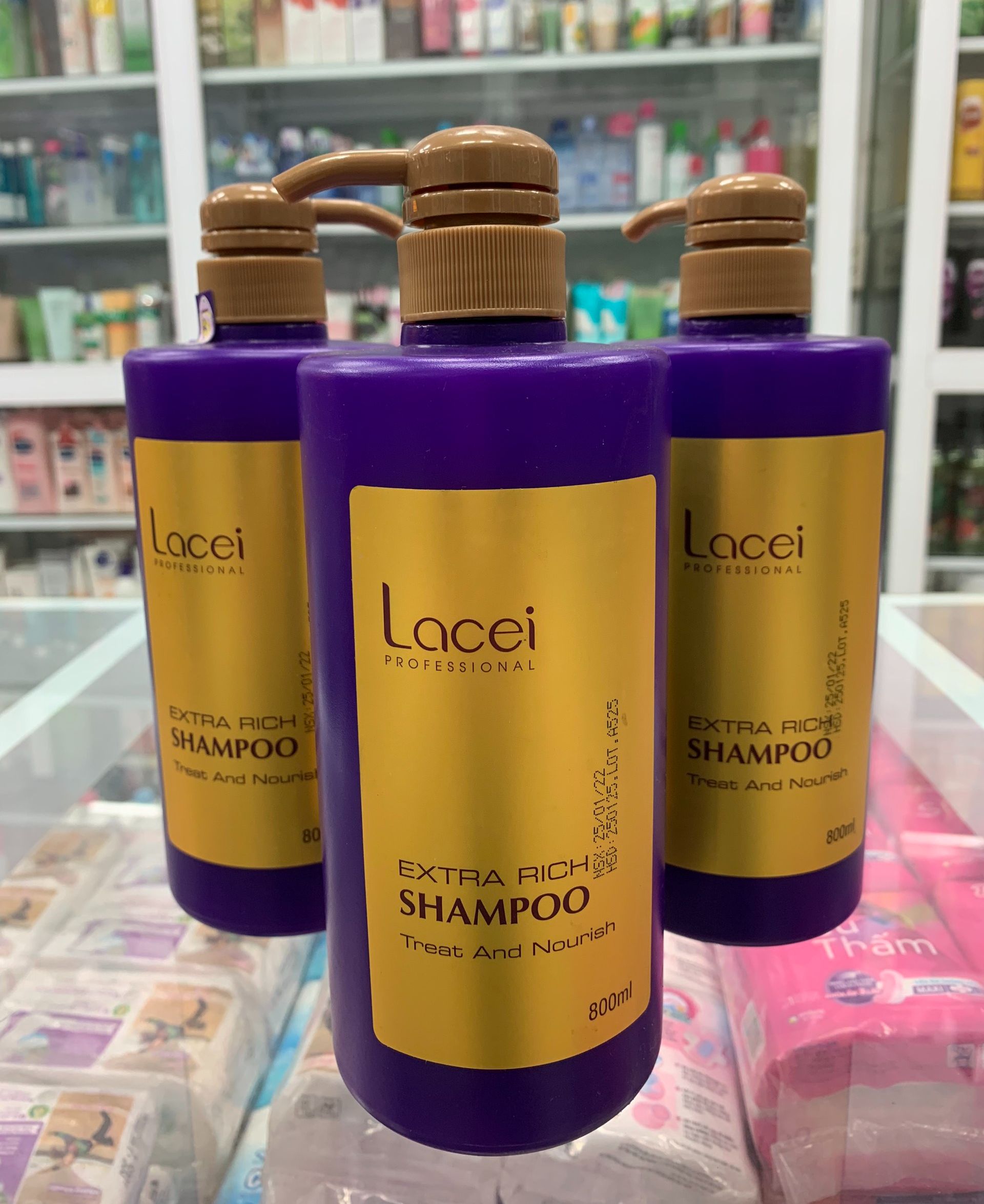 Bộ dầu gội xả Lacei Extra Rich 800ml (tím)