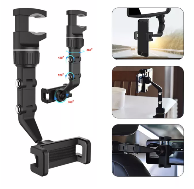 360 Degree Mirror phone holder Car Cellphone Holder for car cp phone