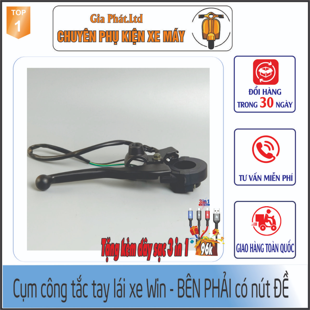 Cụm công tắc xe WIN 100  - [Kèm miễn phí dây sạc]