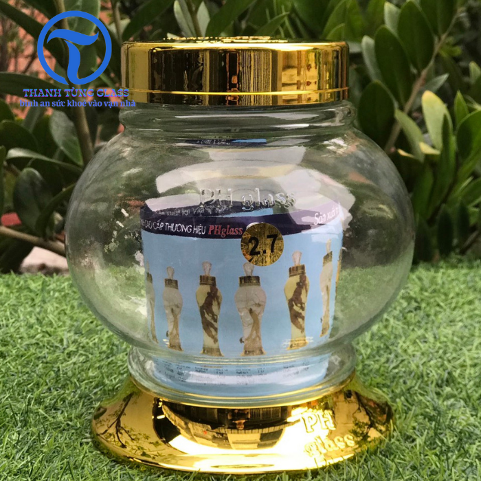 Bình ngâm Tửu sâm thủy tinh 2.7 lít ( sâm phú hờa )