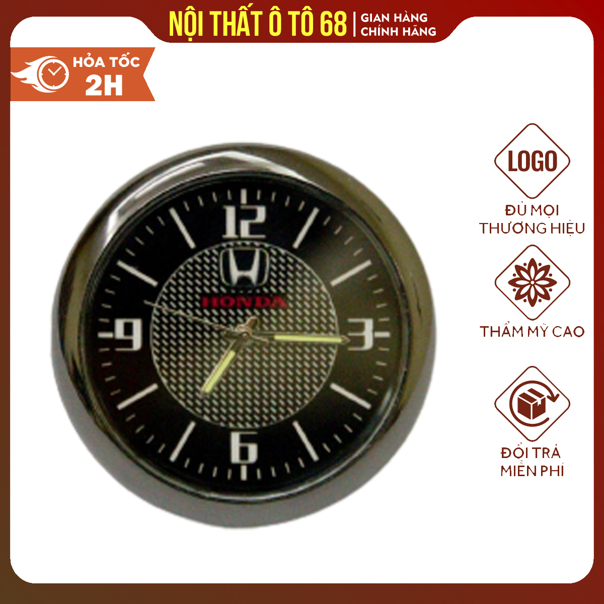 Đồng Hồ Thương Hiệu Trang Trí Ô Tô Xe Hơi Sang Trọng-Honda