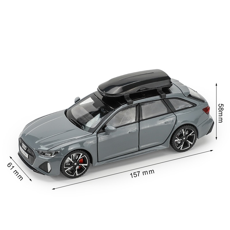 1/32 Audi RS6 Miniature Diecast Toy Car Model Sound & Light Doors Openable Educational Collection Gift For Children Boy Kid