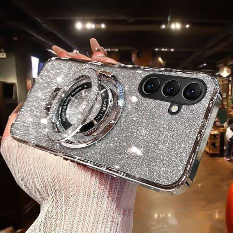 Phone cover Galaxy A16 A06 Back case Fashionable Frosted Silicone Soft Clear Dustproof Bracket Adsorb Holder for Samsung Galaxy A06 A16 Phone cases.