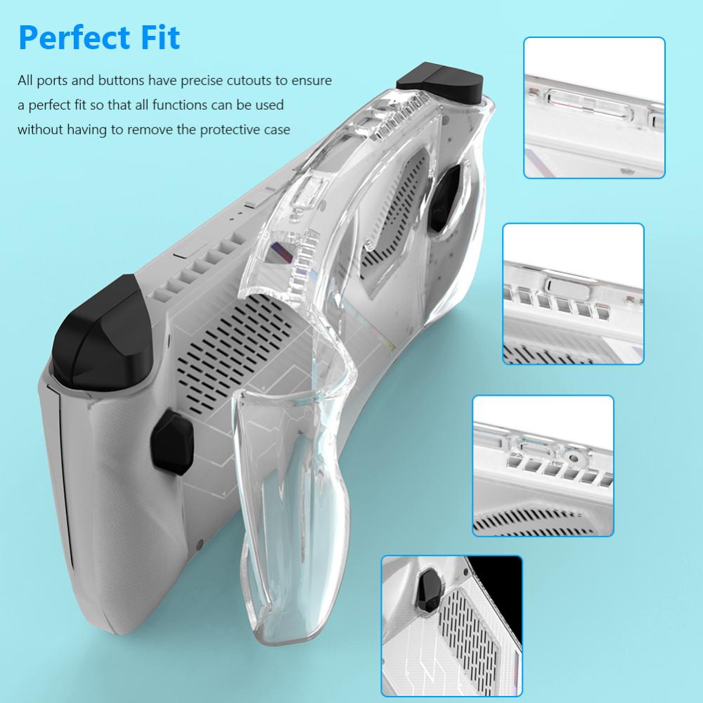 Silicone/TPU Protective Cover with Bracket Game Console Full Cover Shockproof Replacement Accessories for Asus Rog Ally