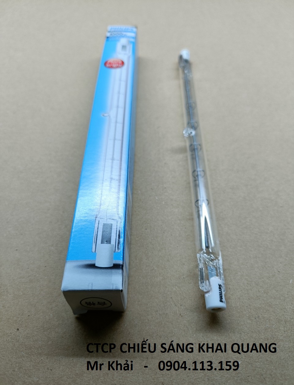 (SALE) Bóng halogen đũa 1000W Philips đui kẹp 2 đầu