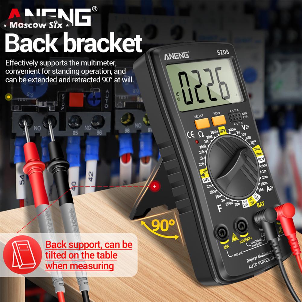Aneng sz08 dc ac voltage current diode ncv tester 2000 counts digital multimeter