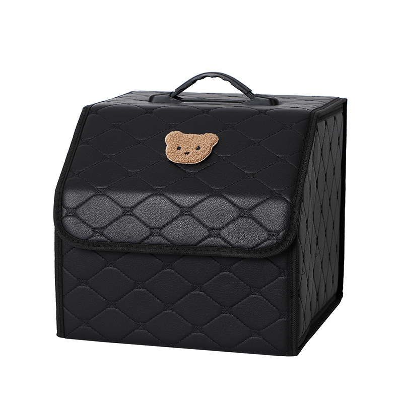 Car trunk storage box leather multifunctional car folding storage box storage box car interior supplies