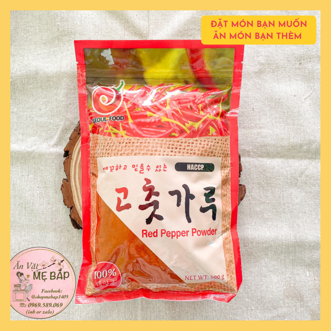Ớt Bột Hàn Quốc Haccp 500g - Loại Mịn Làm Kim chi, Mỳ Cay, Tokbokki