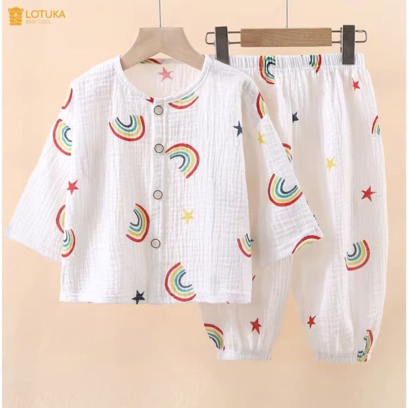 Bộ dài tay bé trai bé gái lotuka, quần áo thu đông cho bé, đồ bộ xô cao cấp 2 lớp size 4-18kg