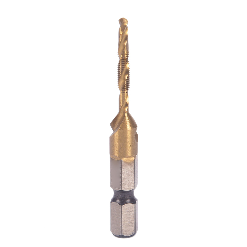 New M3-M10 Hex Shank Titanium Plated HSS Hand Screw Thread Metric Tap Drill Bits