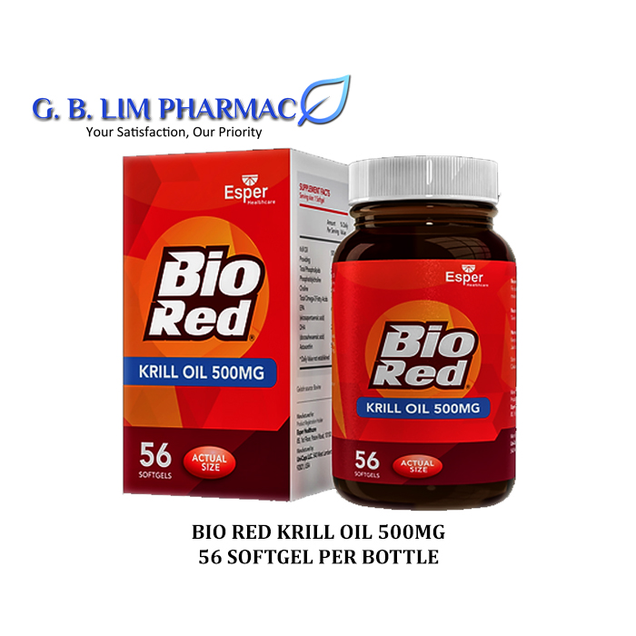 ESPER BIO RED KRILL OIL 500MG 56 SOFTGELS ONE BOTTLE (EXP 25OCT2025