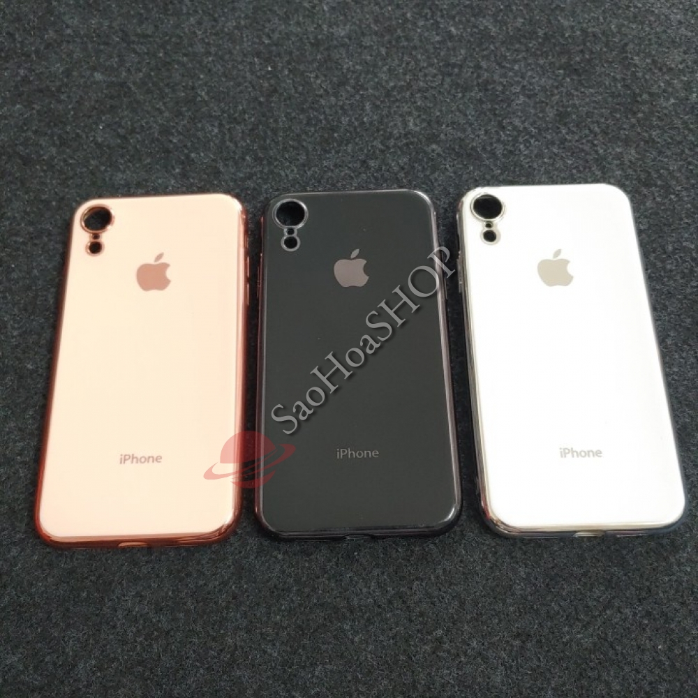 Ốp lưng iPhone viền xi, ốp dẻo lưng có táo