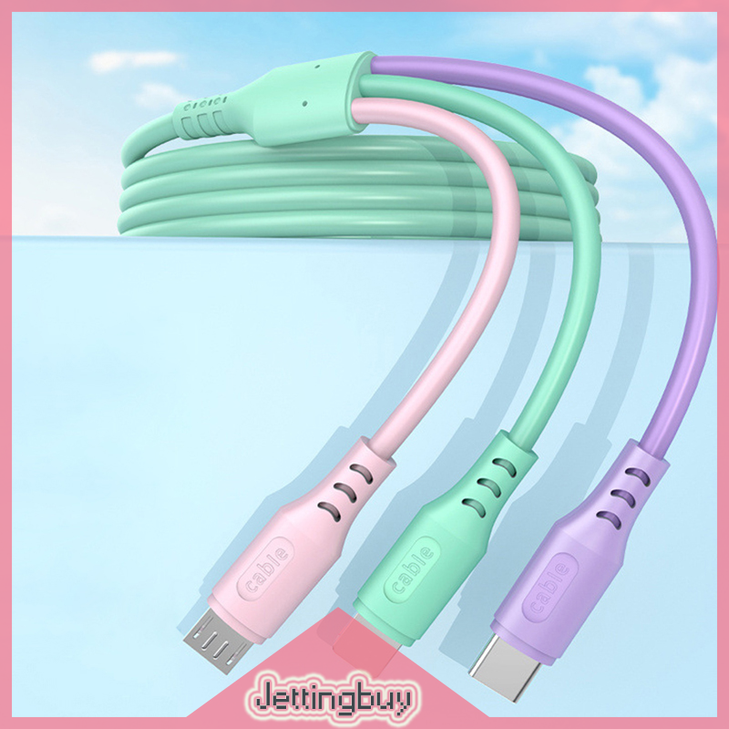【Jettingbuy】 Flash Sale Fast Charging Apple/ Android /TYPE-C Cable 3 In 1 Charger USB Cable Data Line