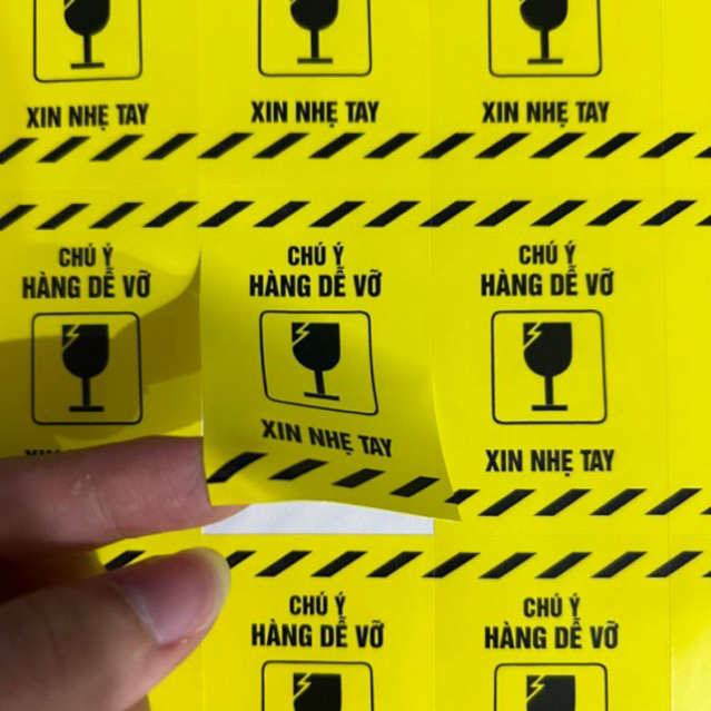 hàng dễ vỡ tem nhãn dán decal chú ya hàng dễ vỡ
