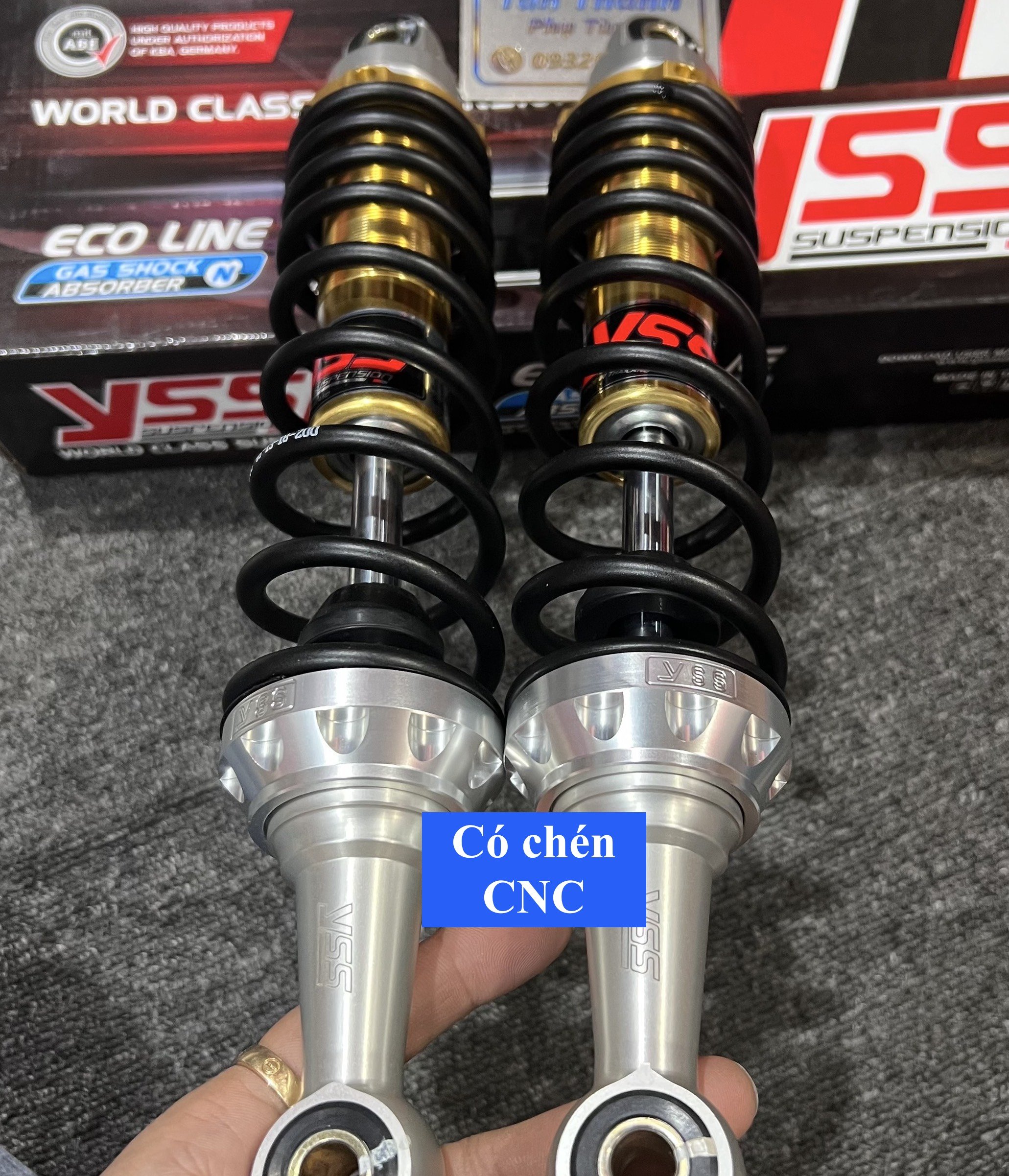 Chén chân phuộc CNC khắc chữ YSS ( loại 1) - 1 cặp