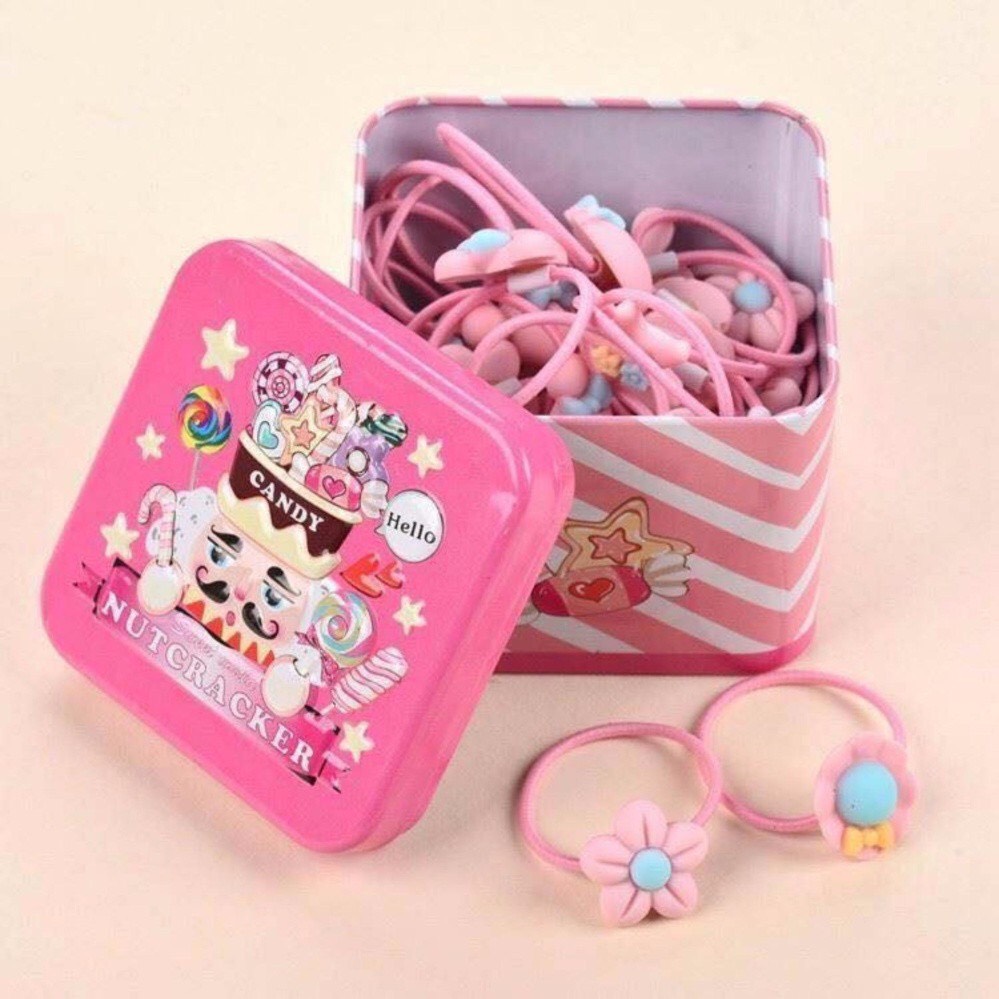 HỘP 40 DÂY CỘT TÓC CHO BÉ CUTE