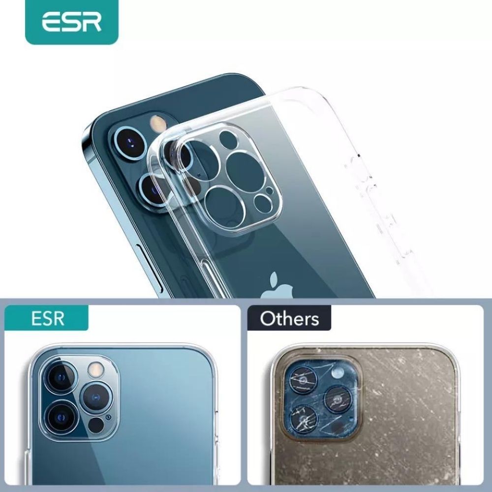 ESR Project-Zero with Camera Protection Clear Phone Case for iPhone 12 Pro Max Full Lens Protection Cover - Clear. 