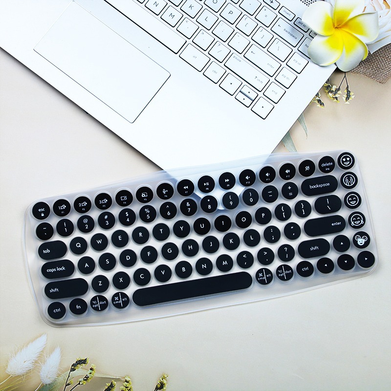 Applicable to Logitech POP KEYS wireless Bluetooth mechanical keyboard film girls cute ipad waterproof round button cover. 