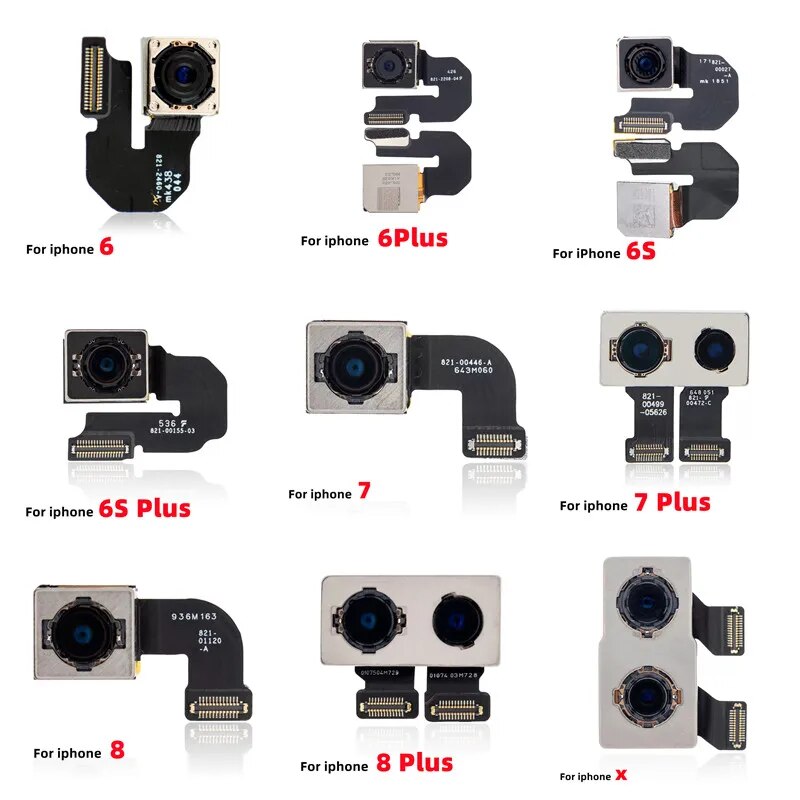 Rear Camera For iPhone X XS XS MAX Back Camera Replacement Repair Mobile Phone Parts Sensor Flex Cable For iPhone 6 6s 7 8 Plus. 