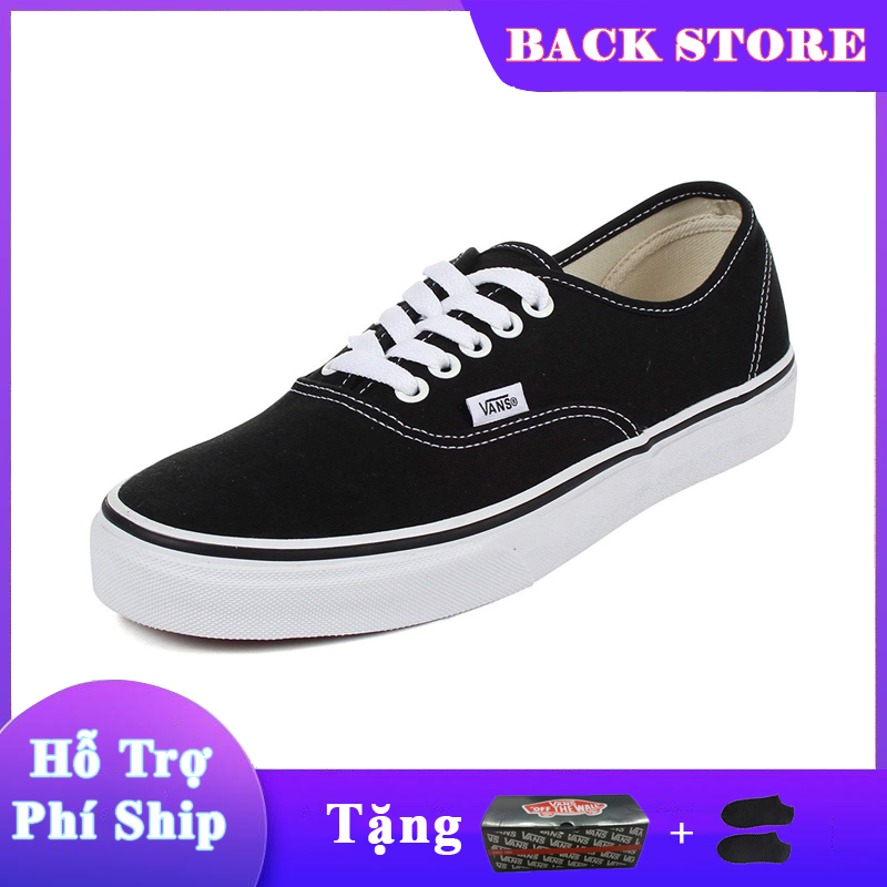 [HCM]Giày thể thao sneaker nam nữ Vans Authentic Đen [ Tặng Box + Vớ ]